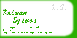 kalman szivos business card